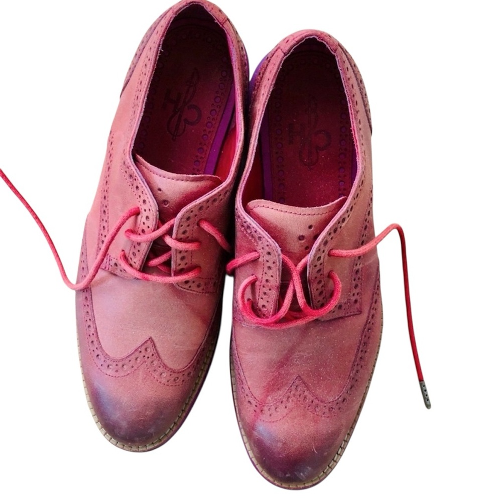 Cole Haan Women's Pink Leather Wingtip Oxfords